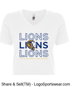 Ladies V-Neck (White) Design Zoom