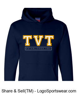 Champion Powerblend Hooded Sweatshirt (Navy) Design Zoom