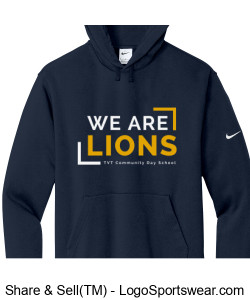 Nike Club Fleece Sleeve Swoosh Pullover Hoodie (Navy) Design Zoom