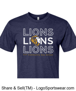 American Apparel Triblend Track Tee (Navy) Design Zoom