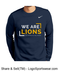 Nike Club Fleece Crew (Navy) Design Zoom