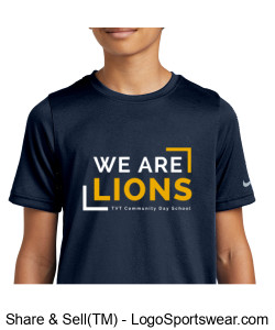 YOUTH Nike Swoosh Sleeve rLegend Tee (Navy) Design Zoom